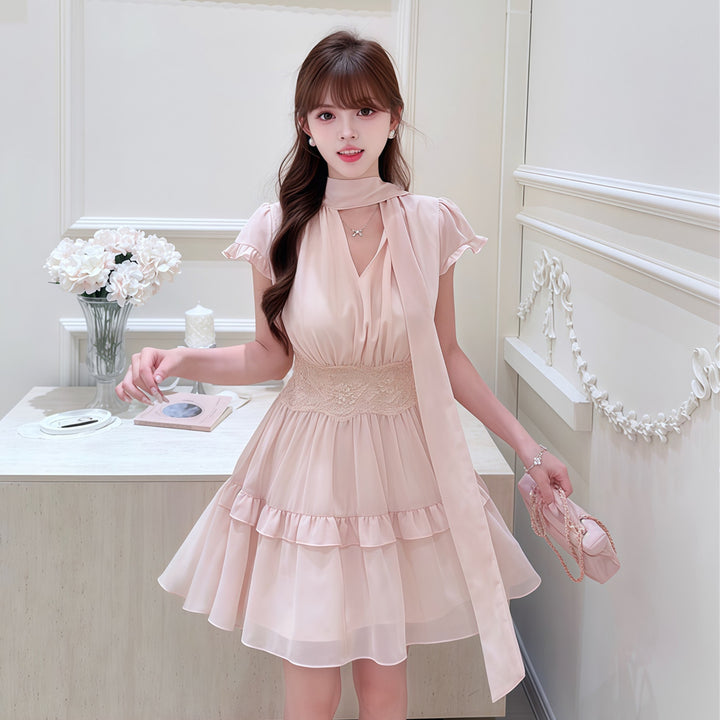 【dress】ボウタイミニワンピース　N3609