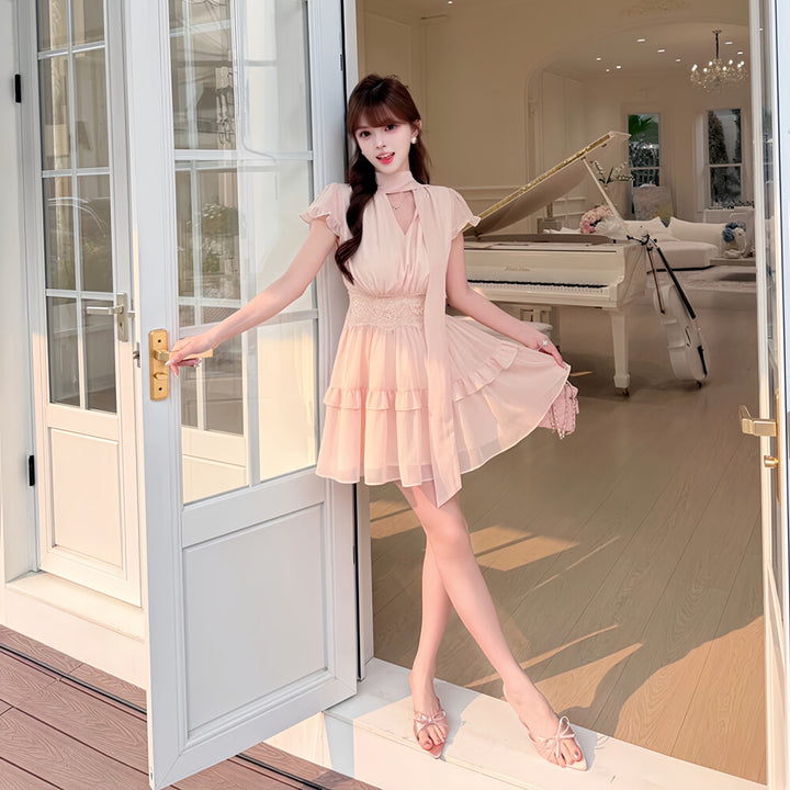 【dress】ボウタイミニワンピース　N3609