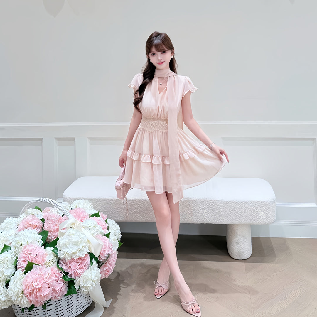 【dress】ボウタイミニワンピース　N3609
