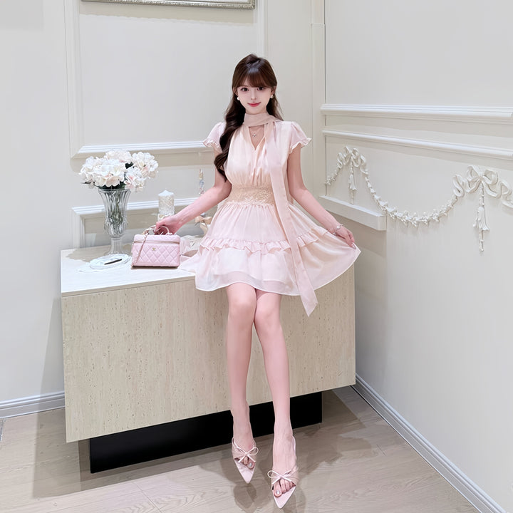 【dress】ボウタイミニワンピース　N3609