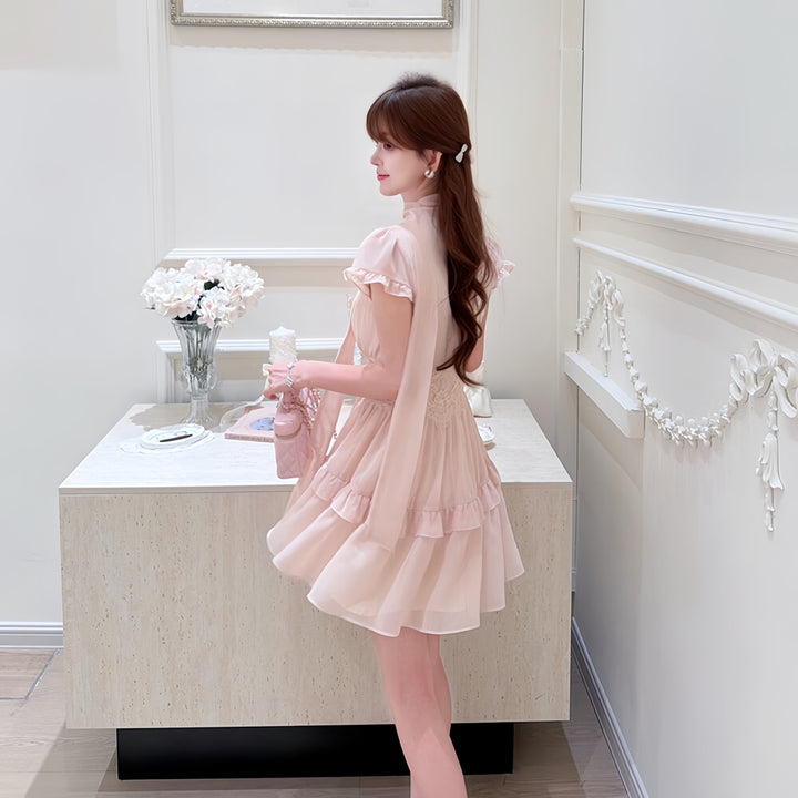 【dress】ボウタイミニワンピース　N3609