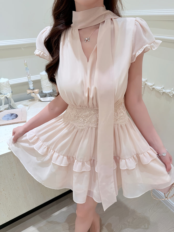 【dress】ボウタイミニワンピース　N3609
