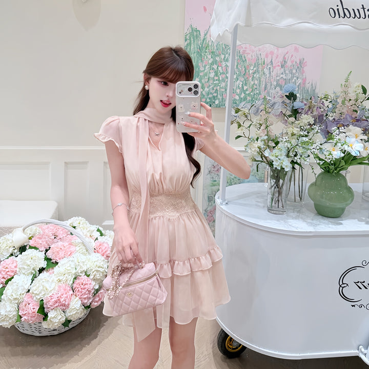 【dress】ボウタイミニワンピース　N3609