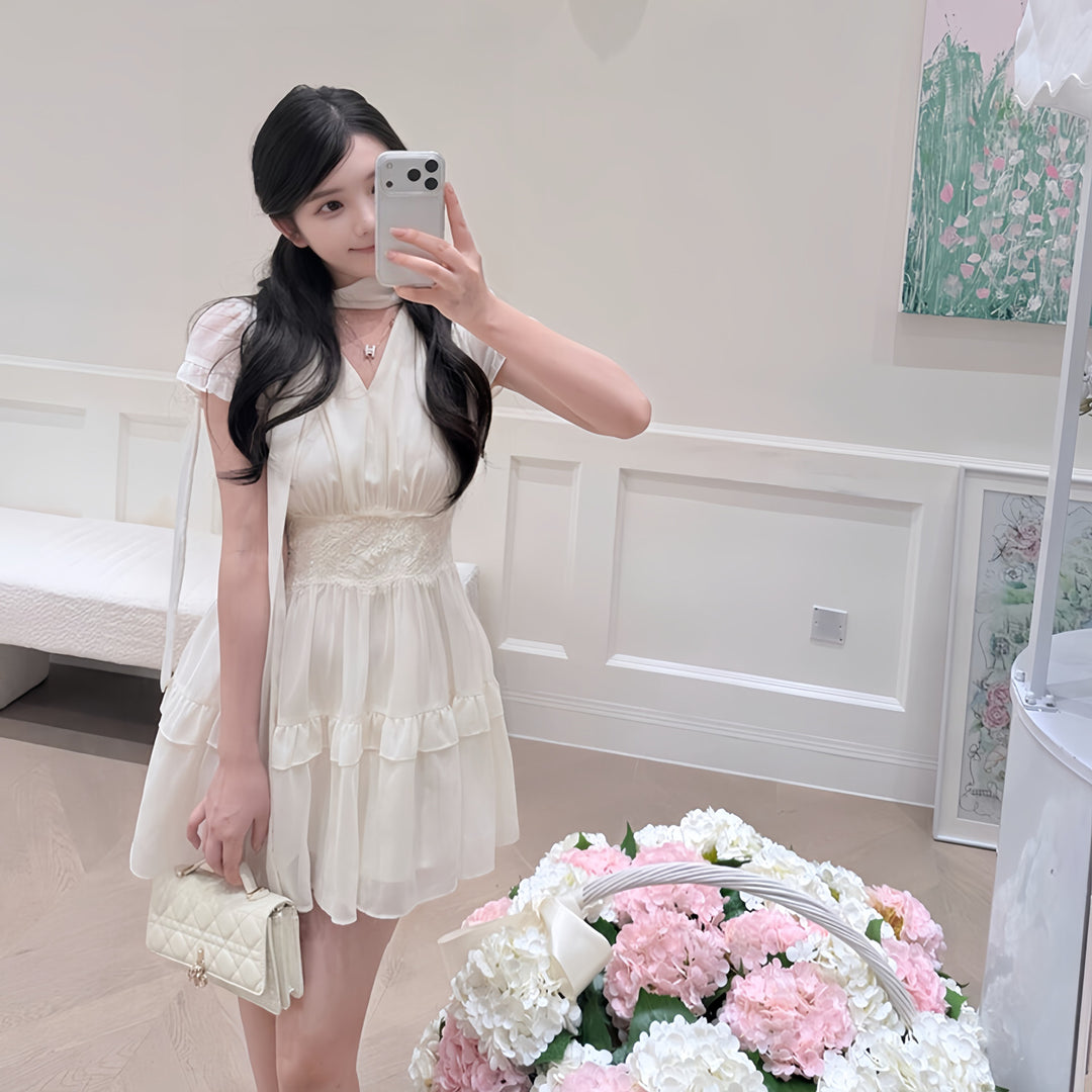 【dress】ボウタイミニワンピース　N3609