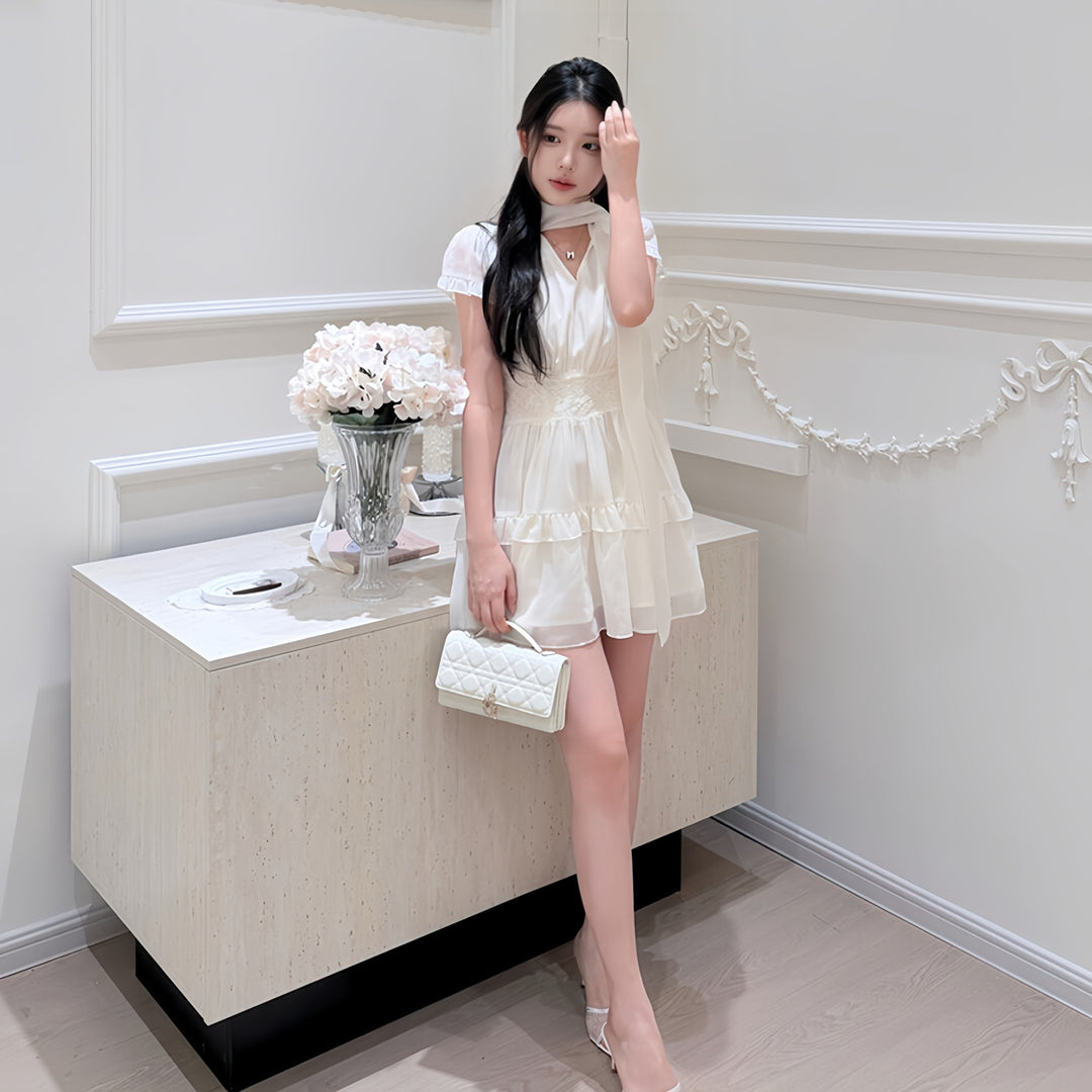 【dress】ボウタイミニワンピース　N3609