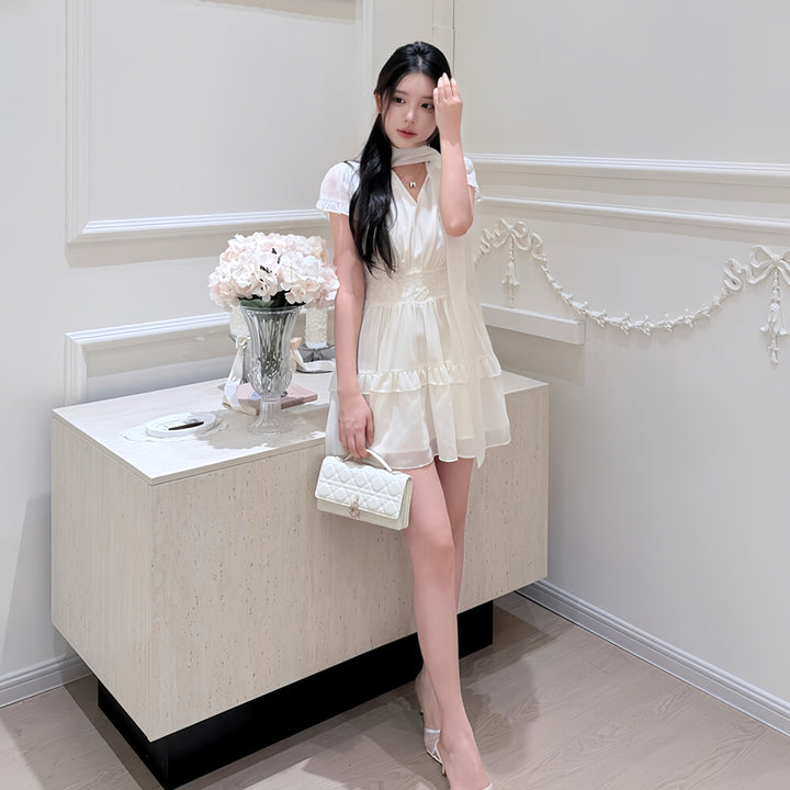 【dress】ボウタイミニワンピース　N3609