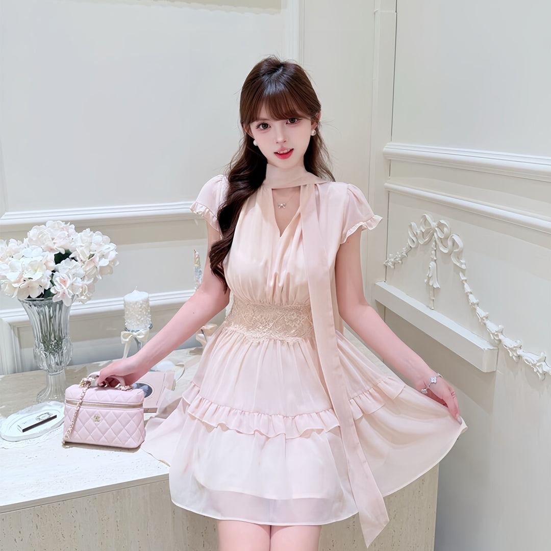 【dress】ボウタイミニワンピース　N3609