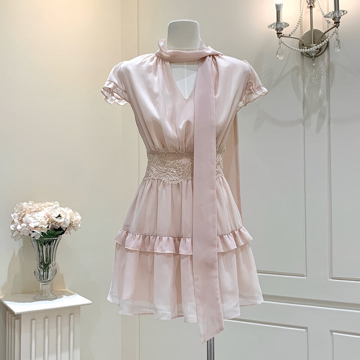 【dress】ボウタイミニワンピース　N3609