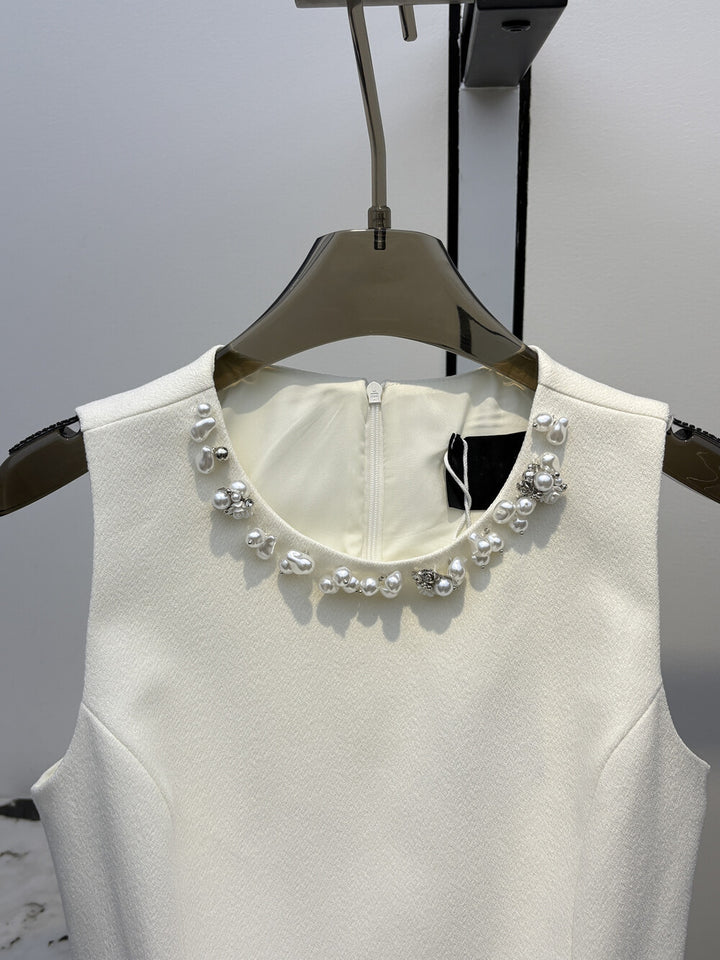 【dress】サイドカットパール付きミニワンピース　N3610