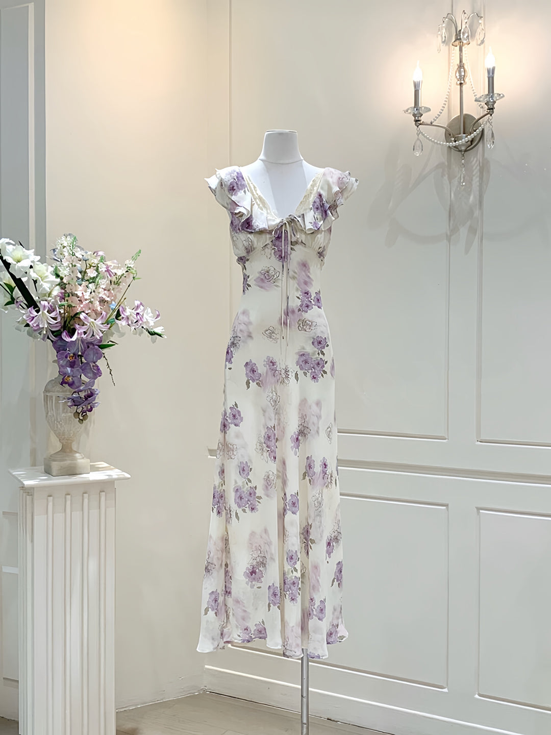 【dress】フラワープリントロングワンピース　N3613