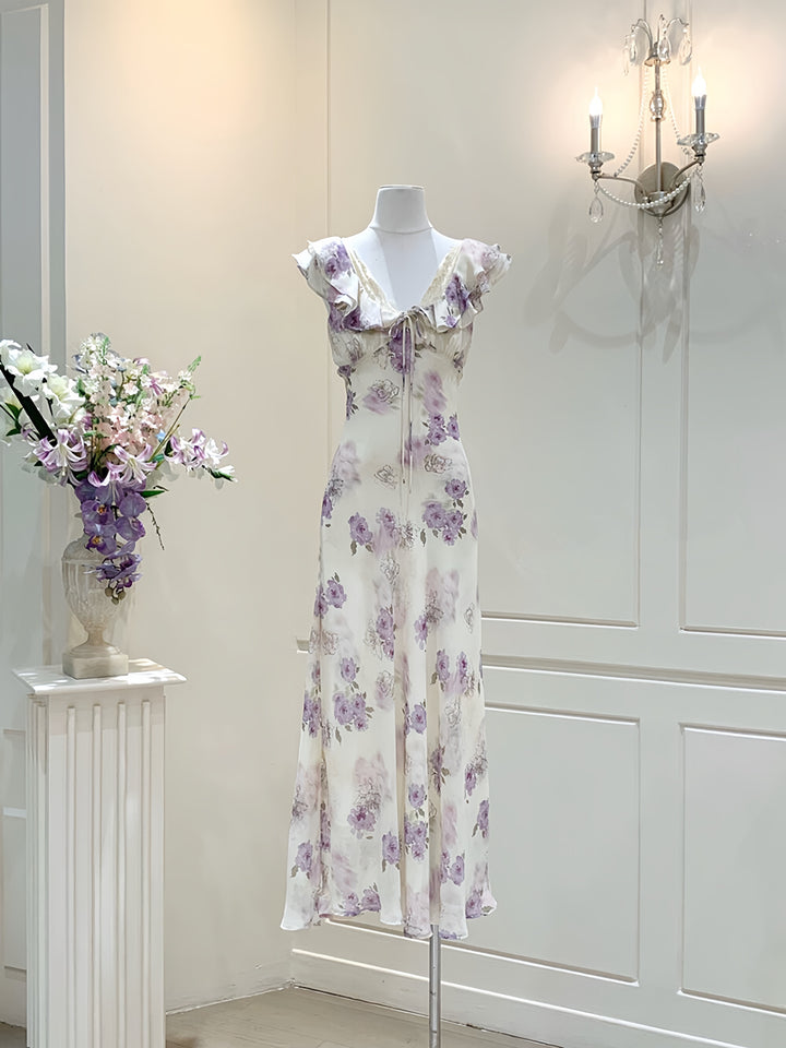 【dress】フラワープリントロングワンピース　N3613
