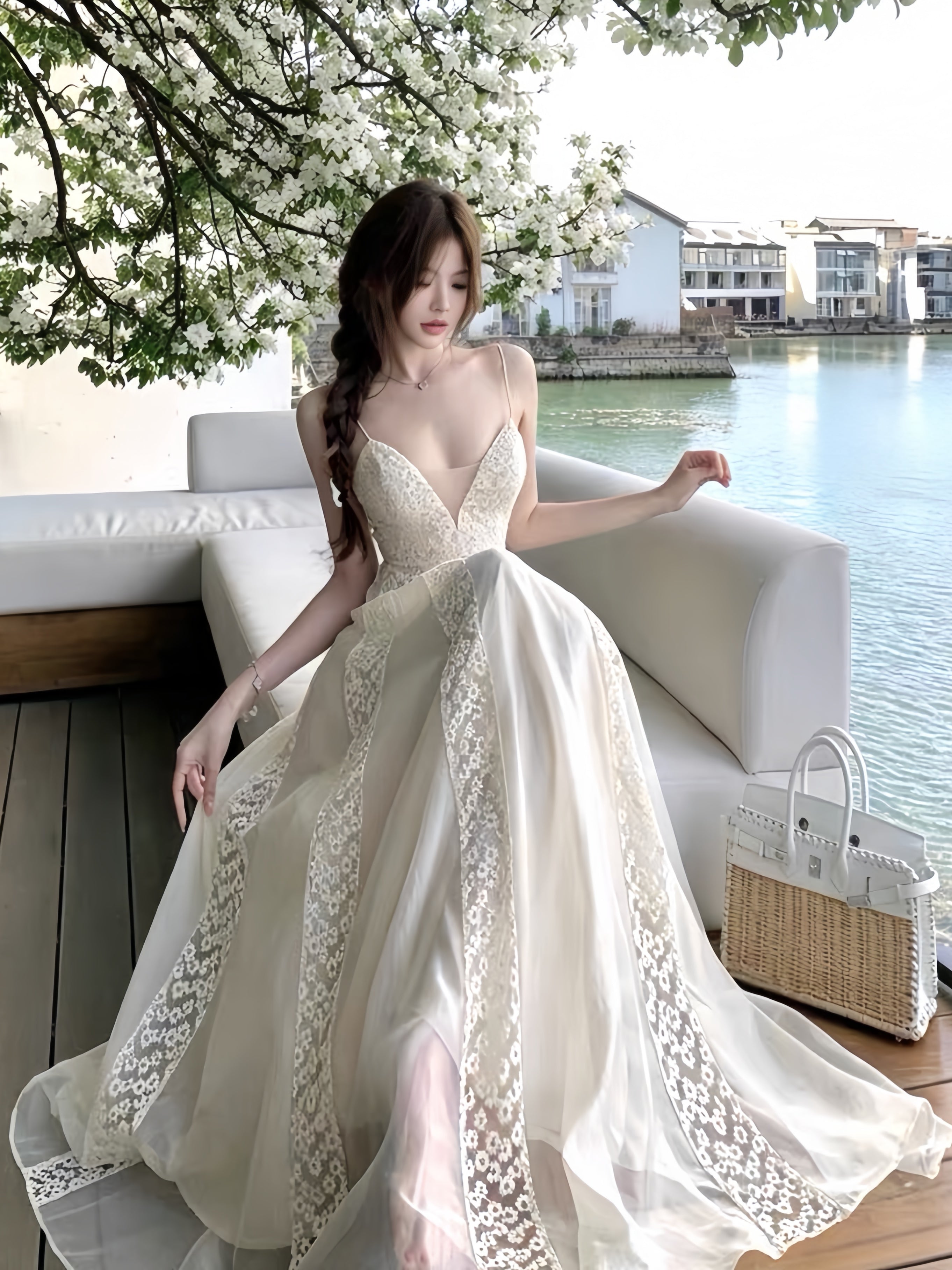 dress】レースドッキングキャミワンピース K0568 – NANASTYLE