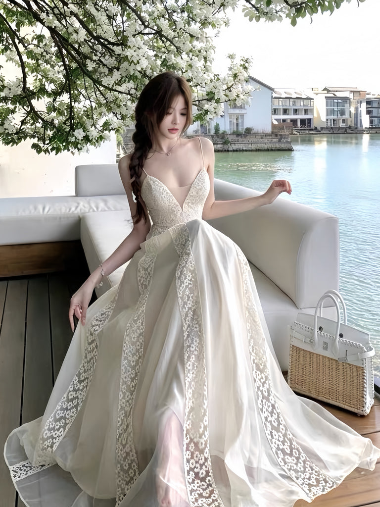 Doen anneau dressホワイト レース付きキャミワンピース 試着のみ dress】レースドッキングキャミワンピース K0568 – NANASTYLE
