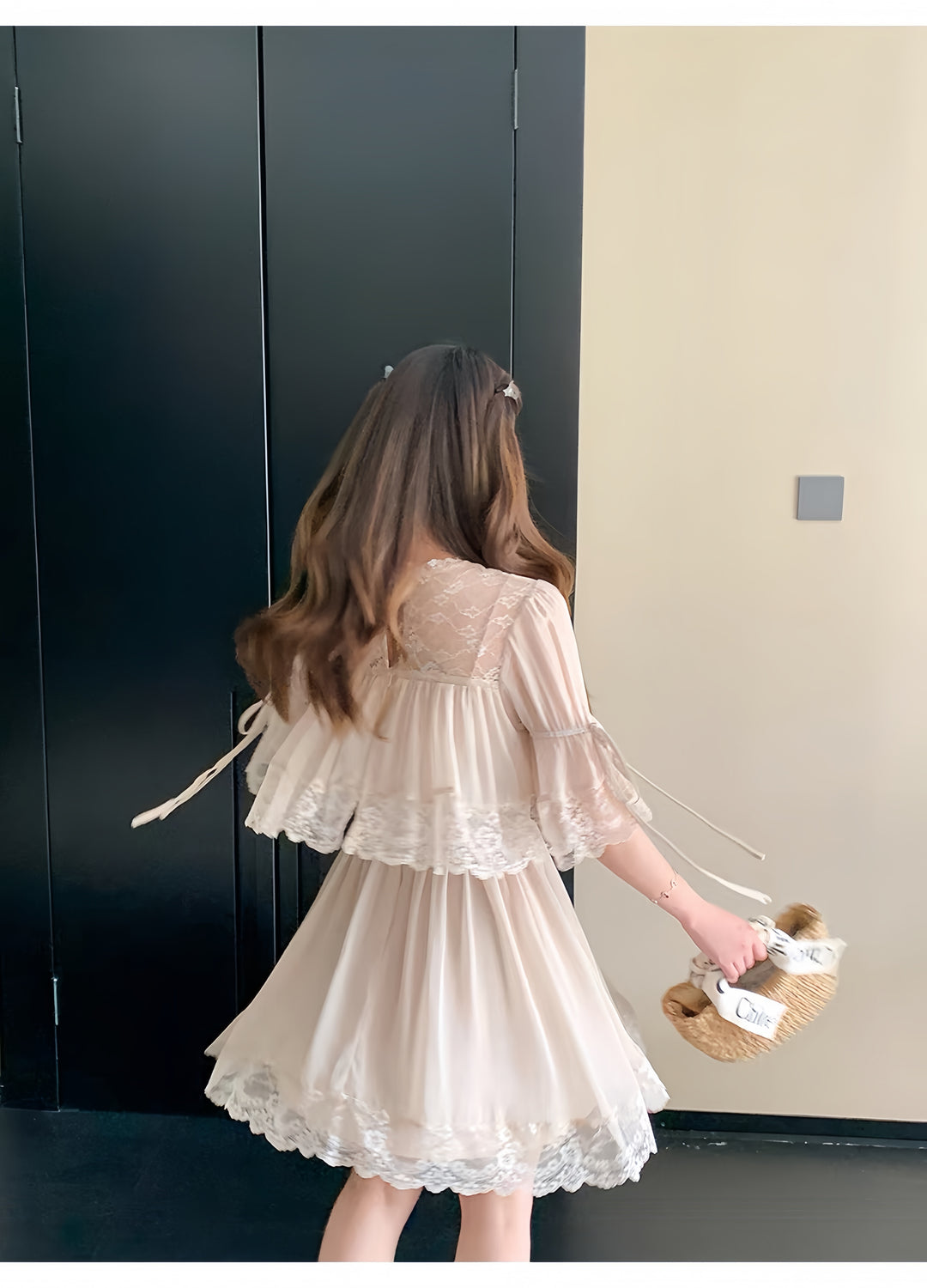 【dress】レースドッキングミニワンピース 　K0570