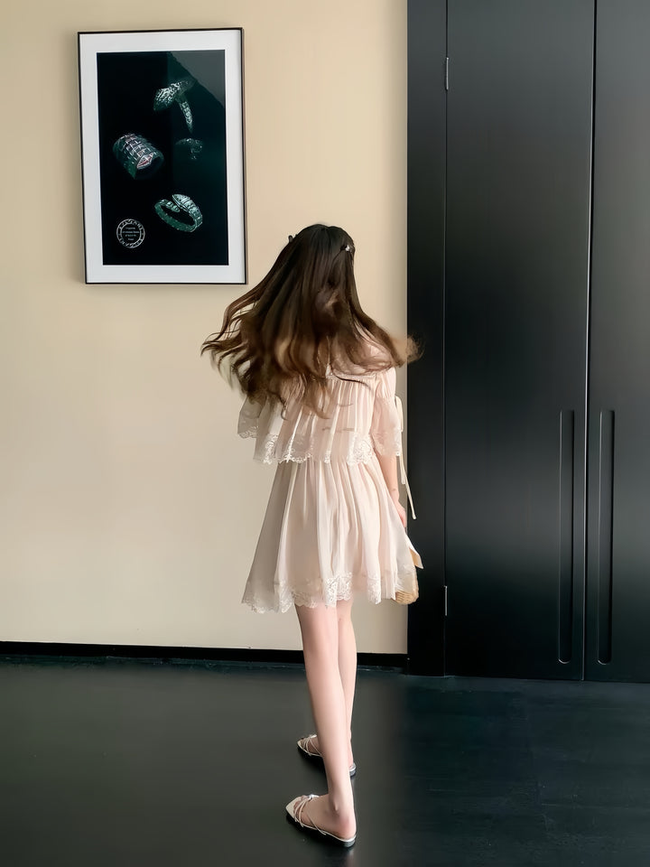 【dress】レースドッキングミニワンピース 　K0570