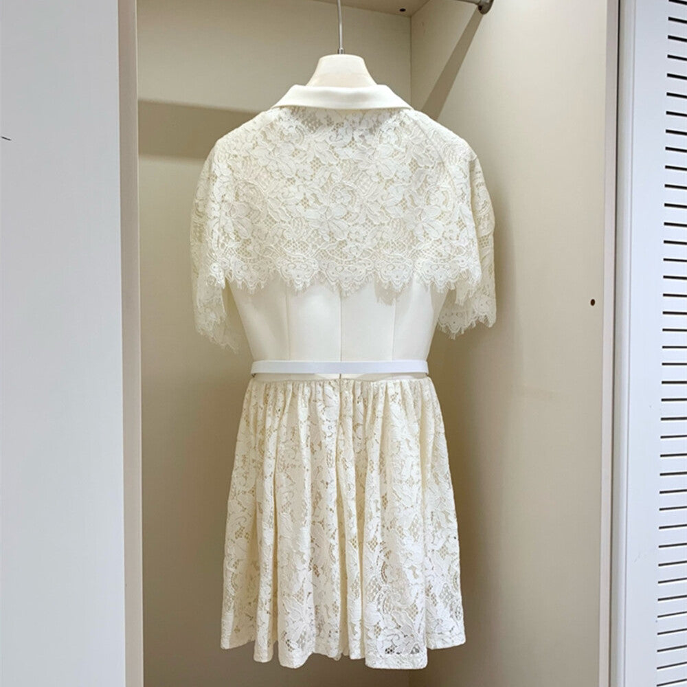 【set】レースボレロ×レースドッキングスミニワンピースセット　N3620