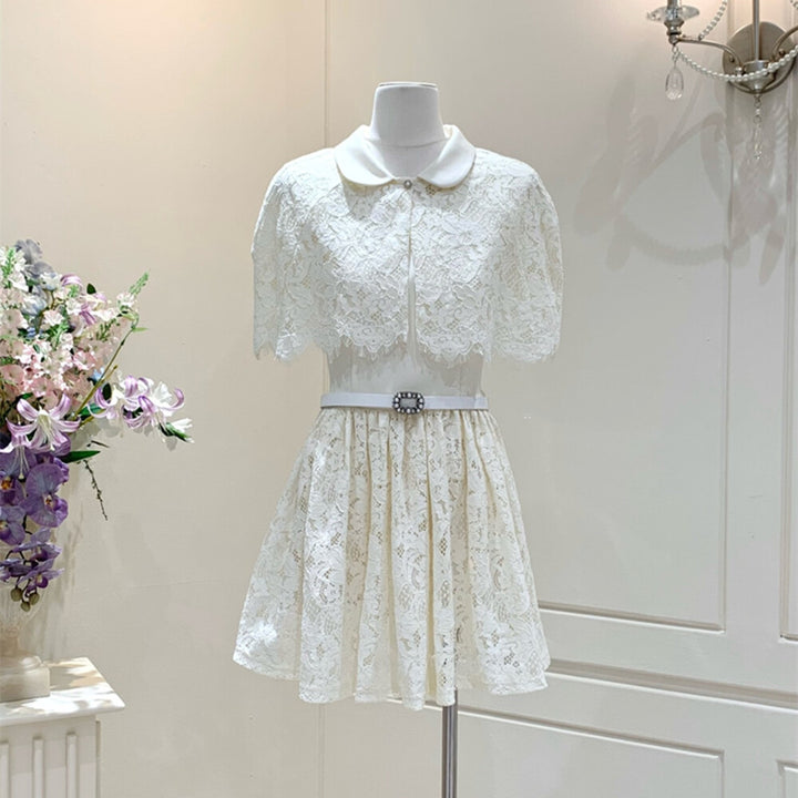 【set】レースボレロ×レースドッキングスミニワンピースセット　N3620