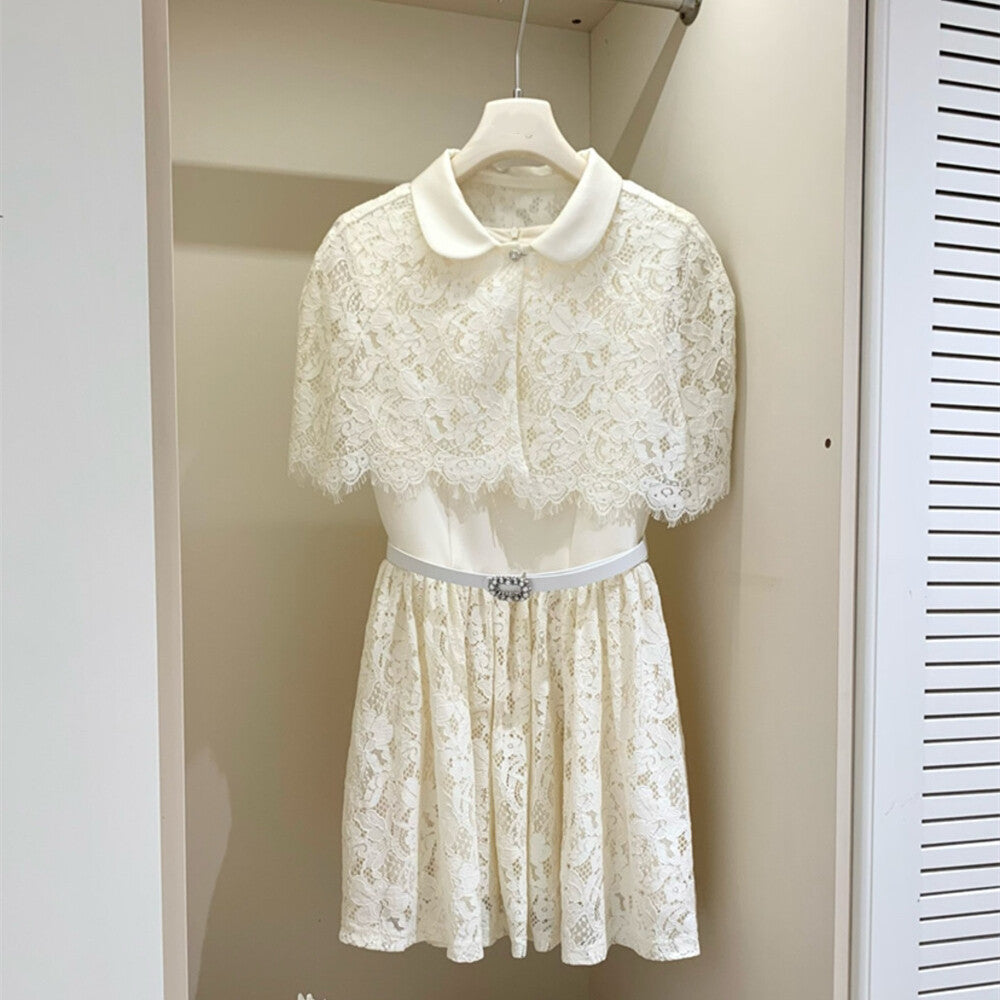 【set】レースボレロ×レースドッキングスミニワンピースセット　N3620