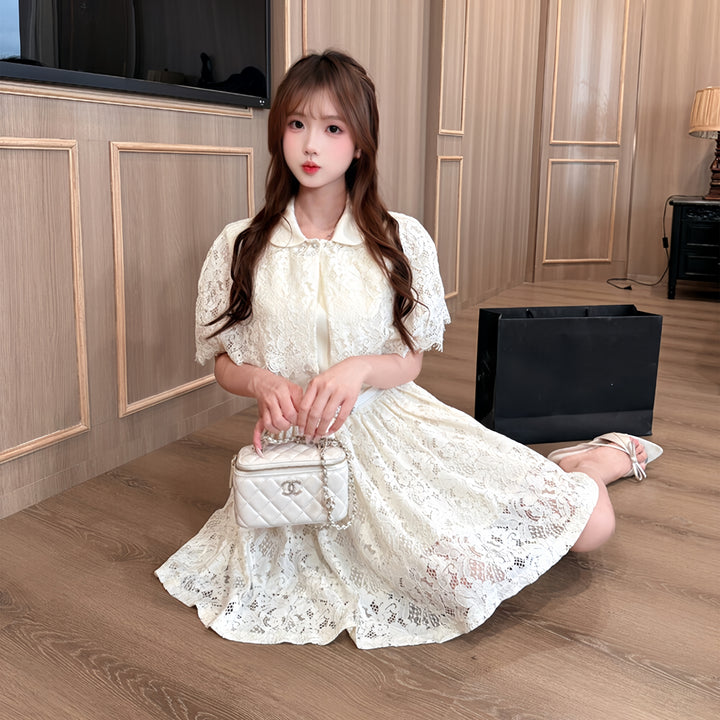 【set】レースボレロ×レースドッキングスミニワンピースセット　N3620