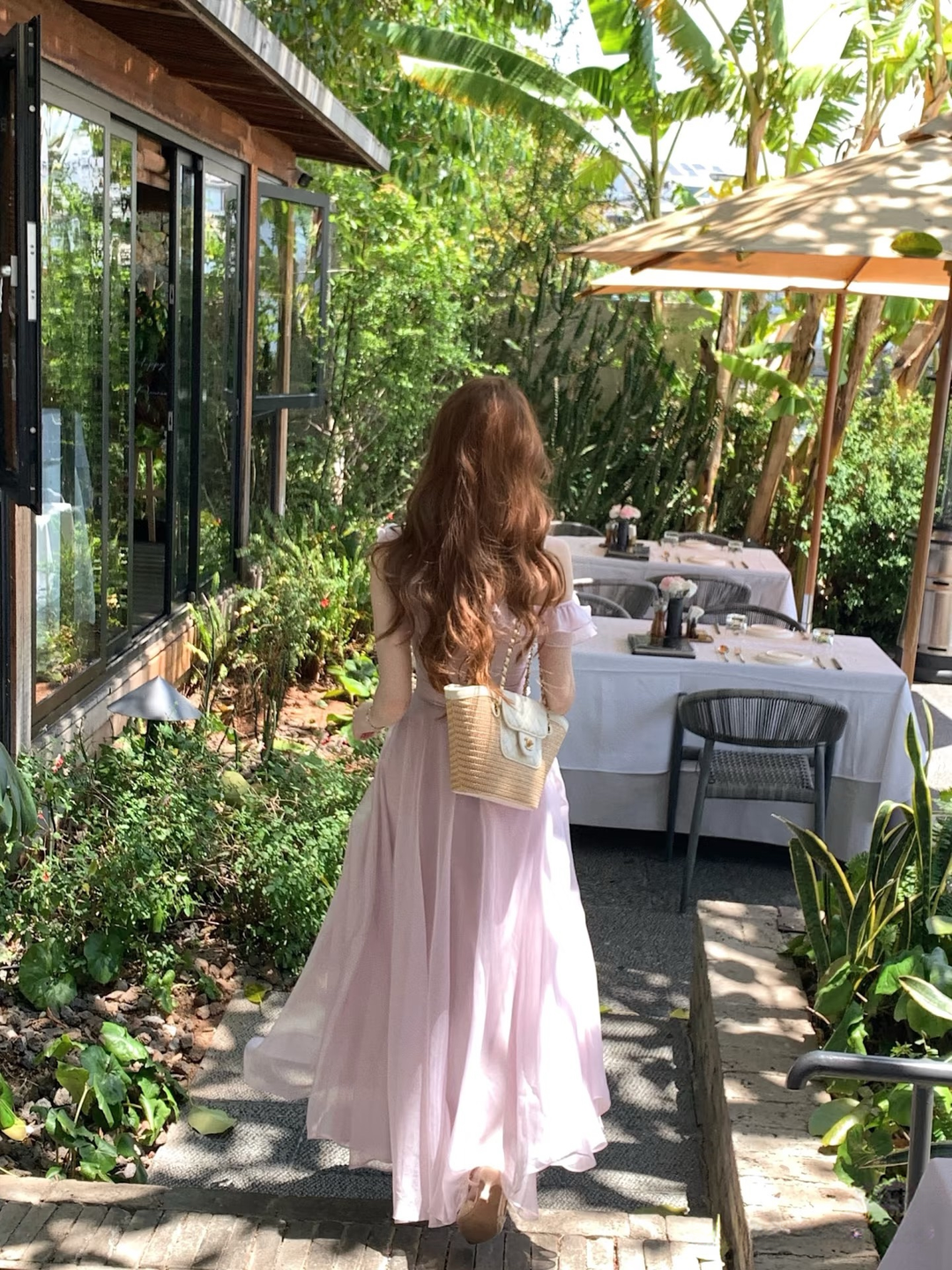 【dress】ショルダーリボンフリルロングワンピース　N3624