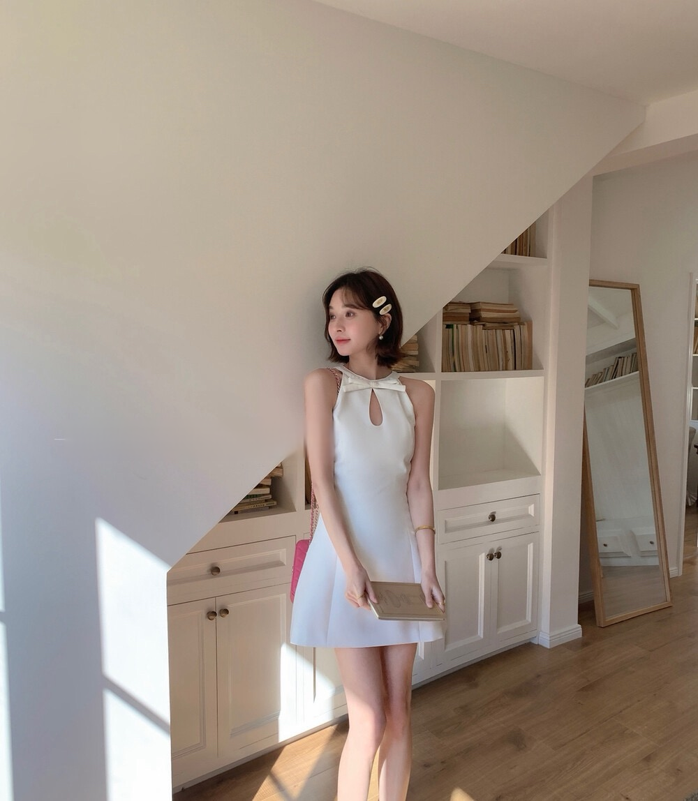 【dress】リボンミニワンピース      K0579