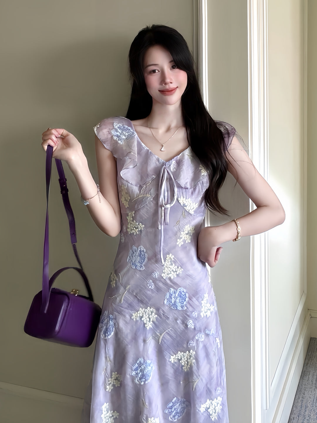 【dress】フリルロングワンピース      K0581
