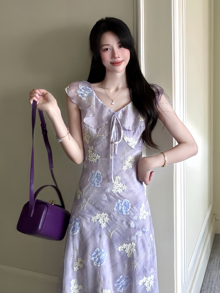 【dress】フリルロングワンピース      K0581