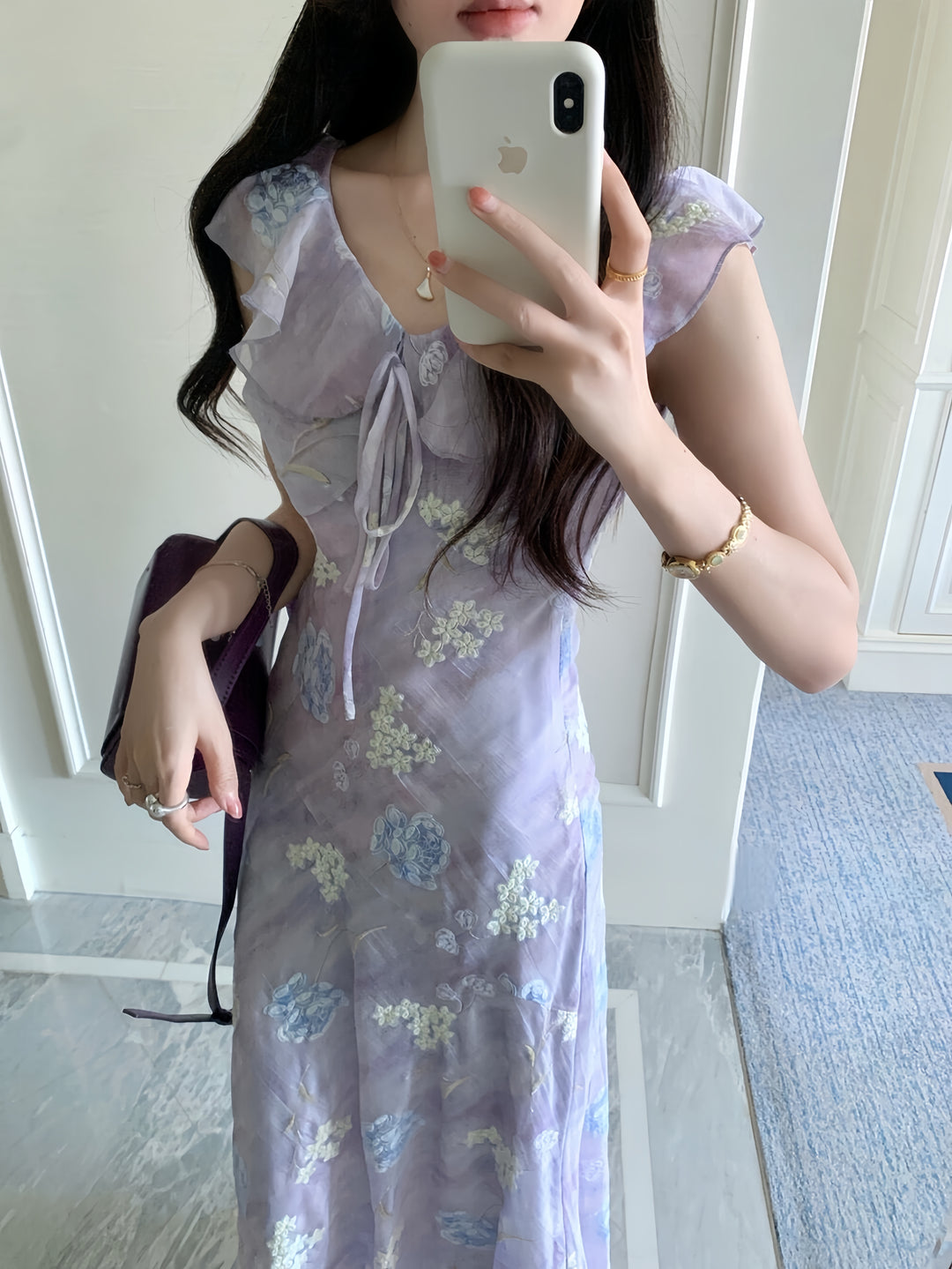 【dress】フリルロングワンピース      K0581