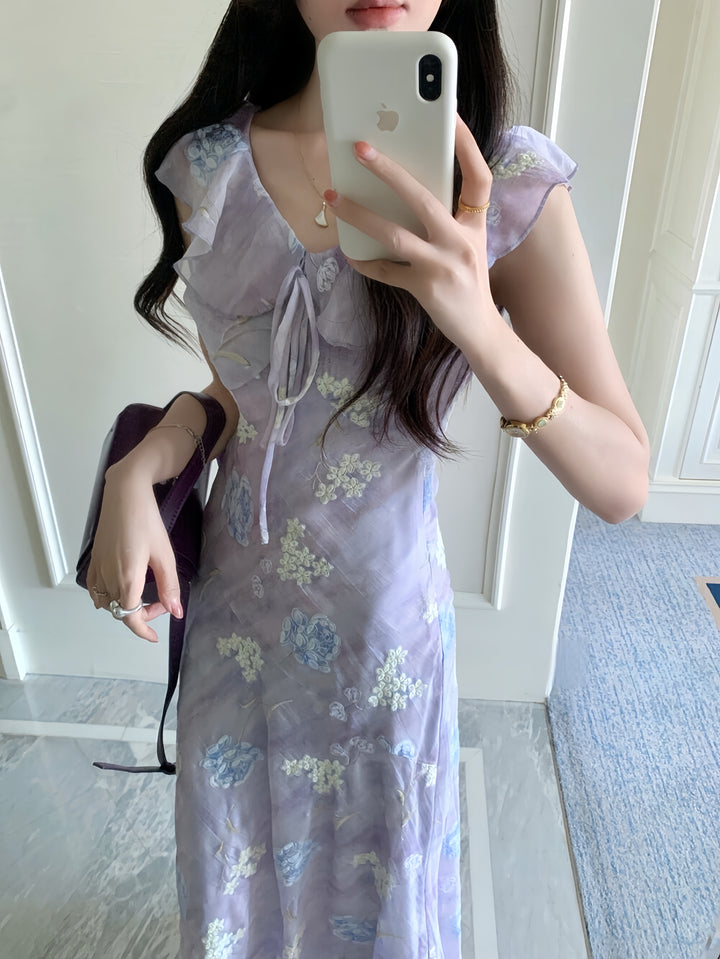 【dress】フリルロングワンピース      K0581