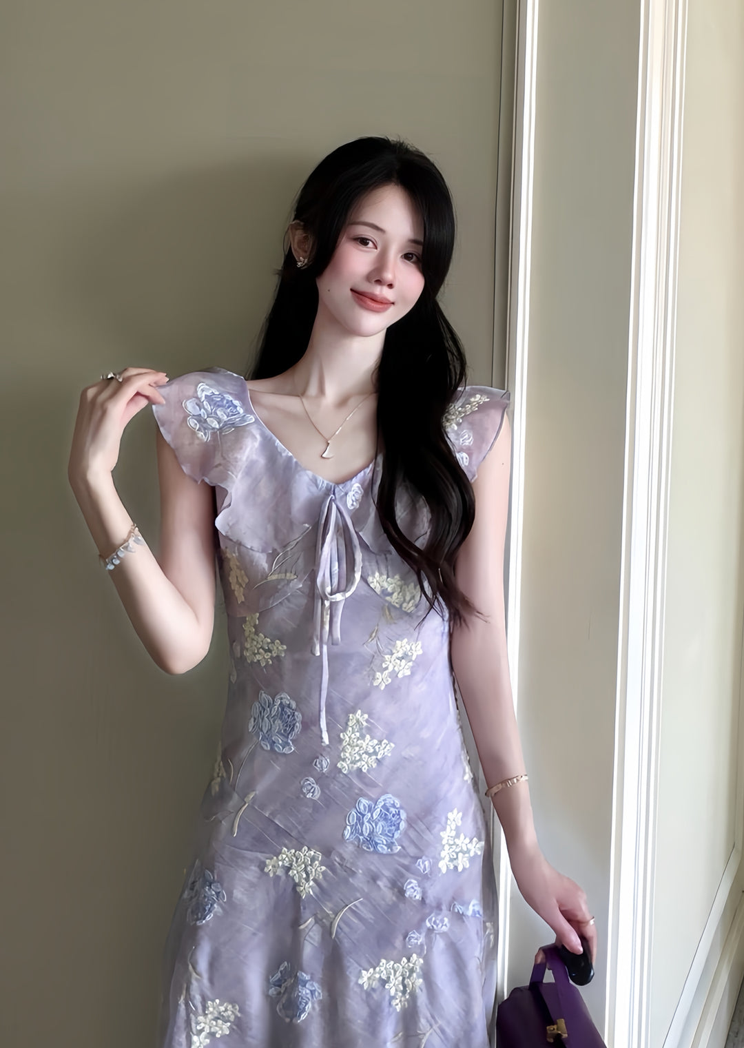 【dress】フリルロングワンピース      K0581