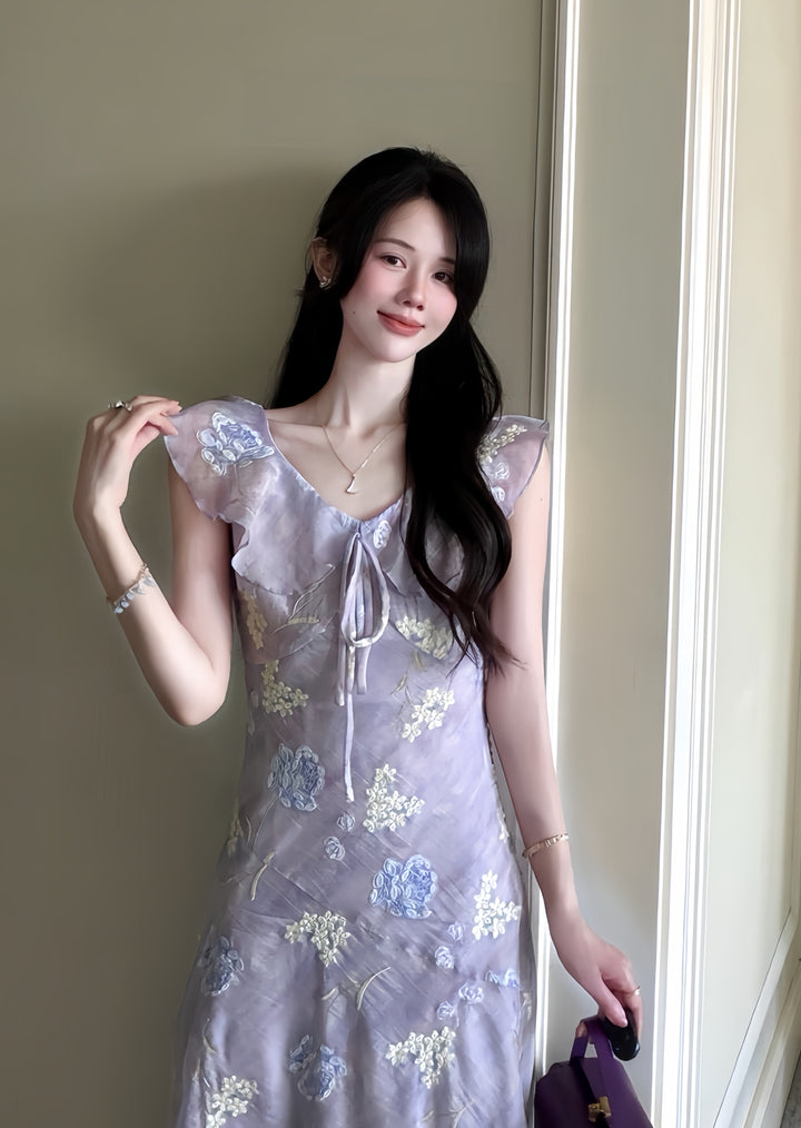 【dress】フリルロングワンピース      K0581