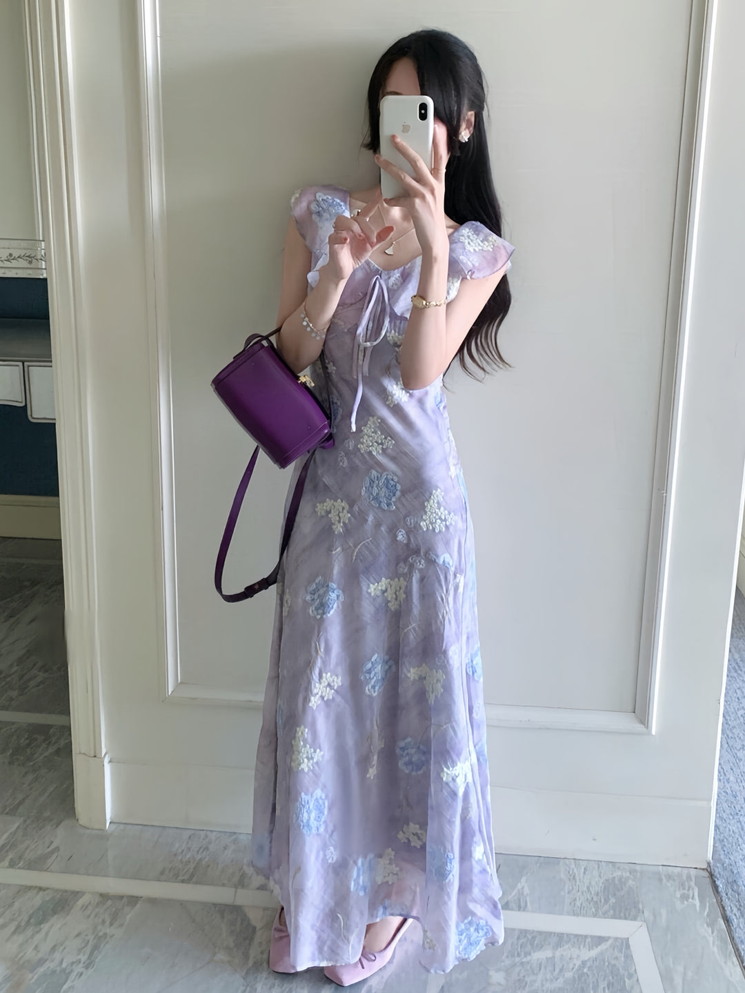 【dress】フリルロングワンピース      K0581