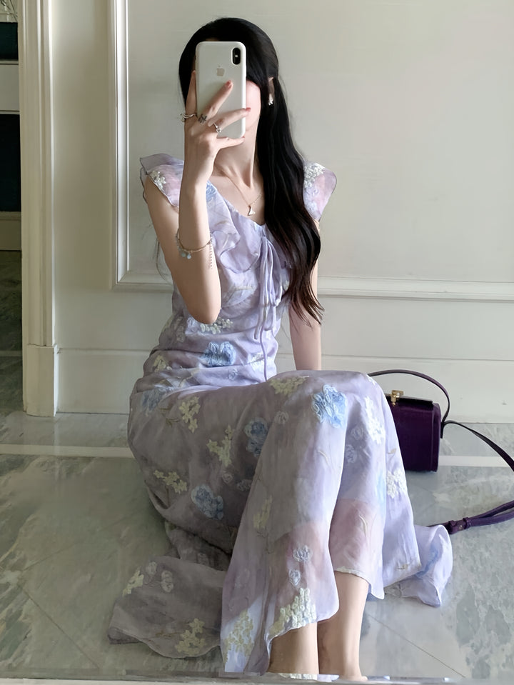 【dress】フリルロングワンピース      K0581