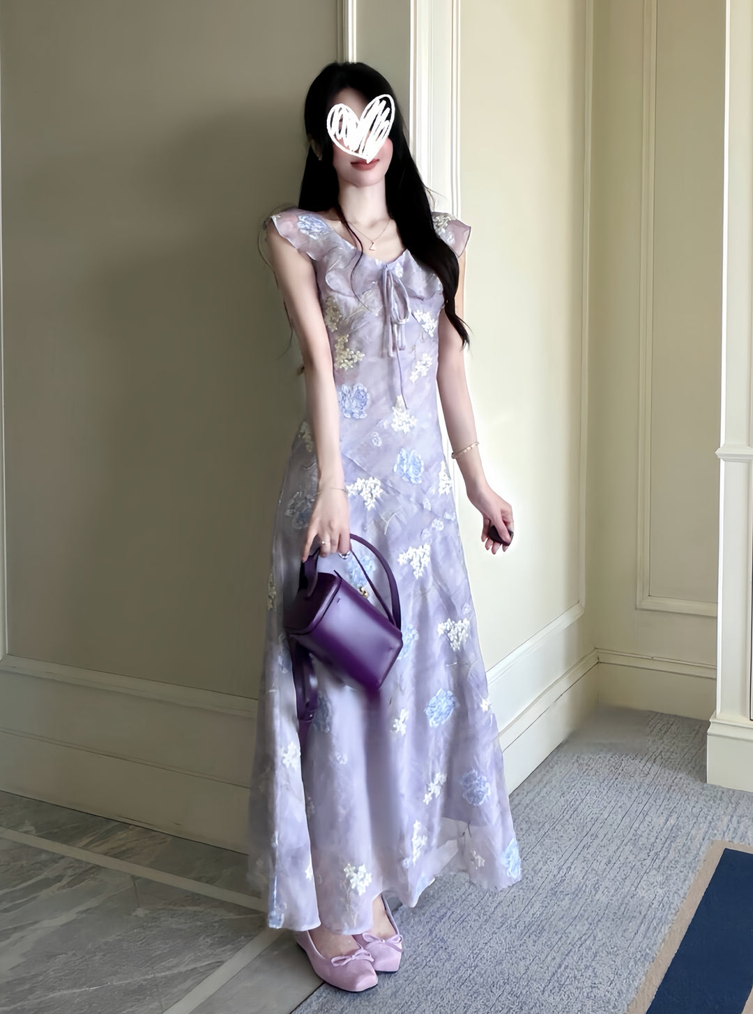 【dress】フリルロングワンピース      K0581