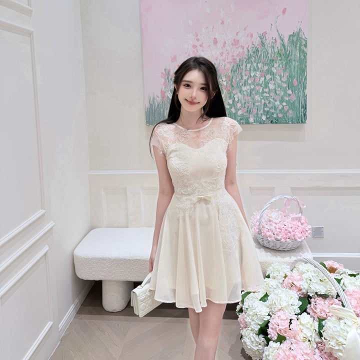 【dress】レースドッキングミニワンピース　N3632