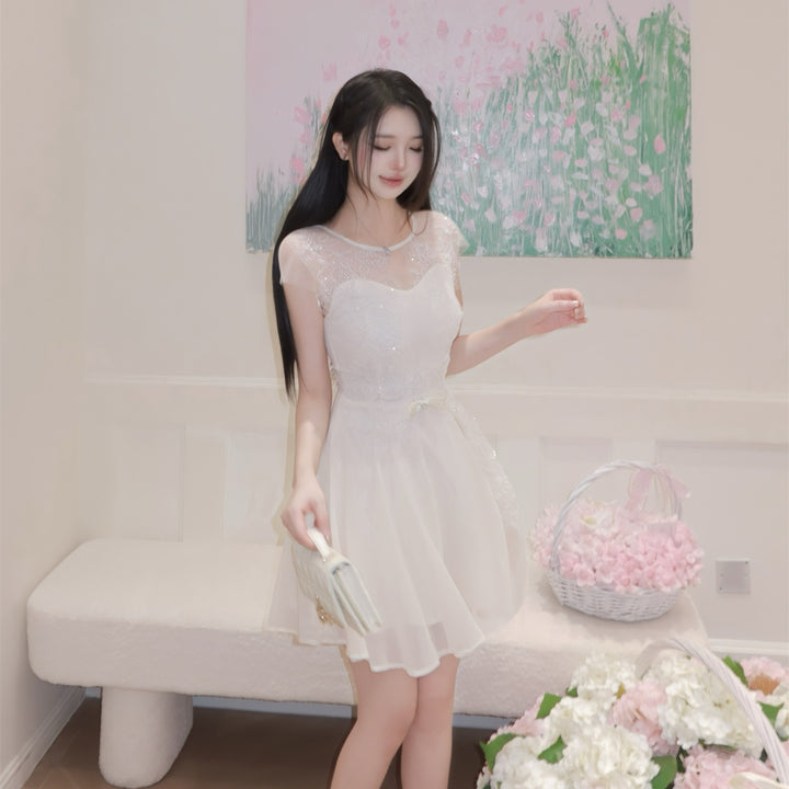【dress】レースドッキングミニワンピース　N3632