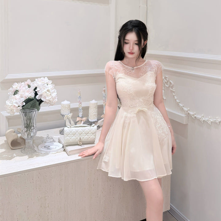 【dress】レースドッキングミニワンピース　N3632