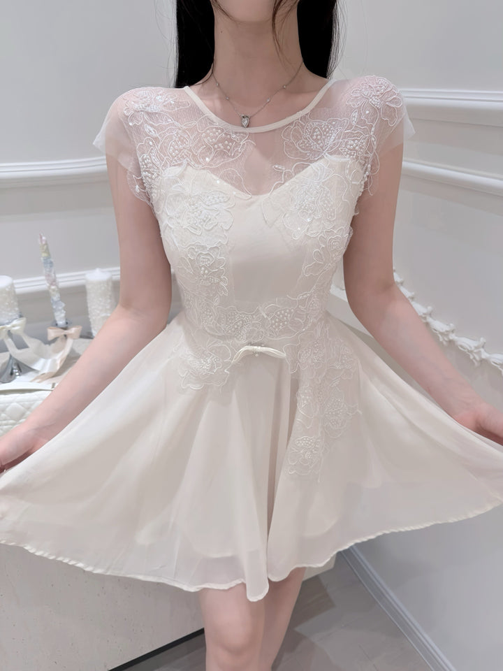 【dress】レースドッキングミニワンピース　N3632