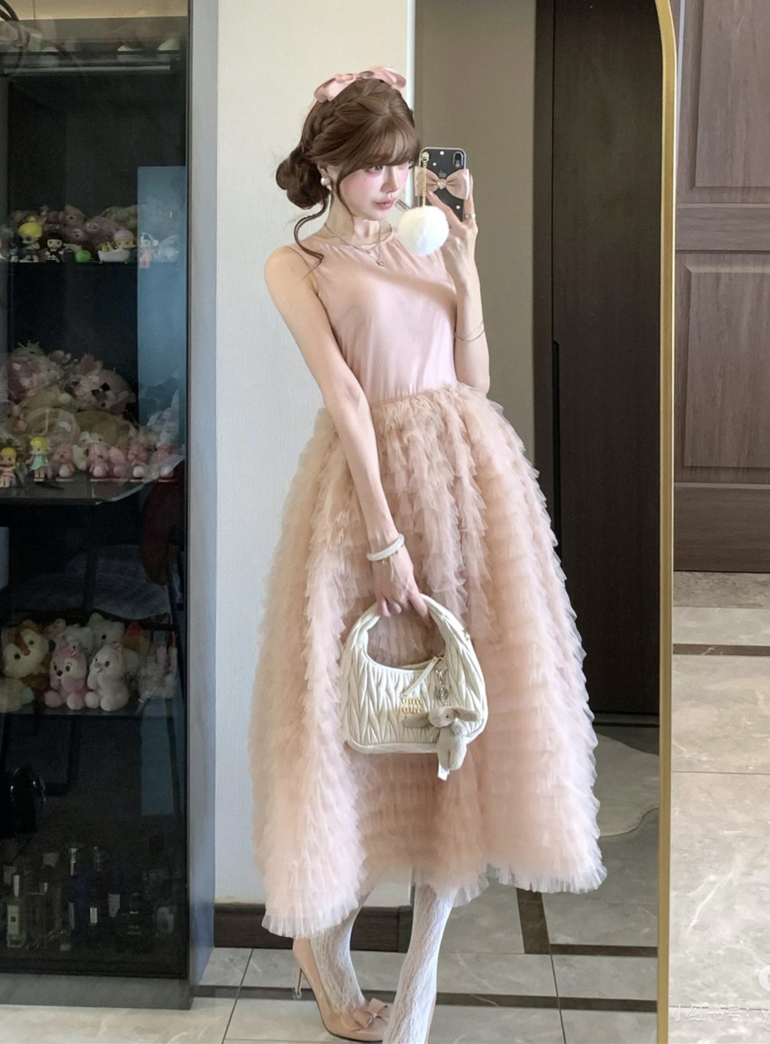dress】チュールドッキングノースリーブワンピース N3635 – NANASTYLE