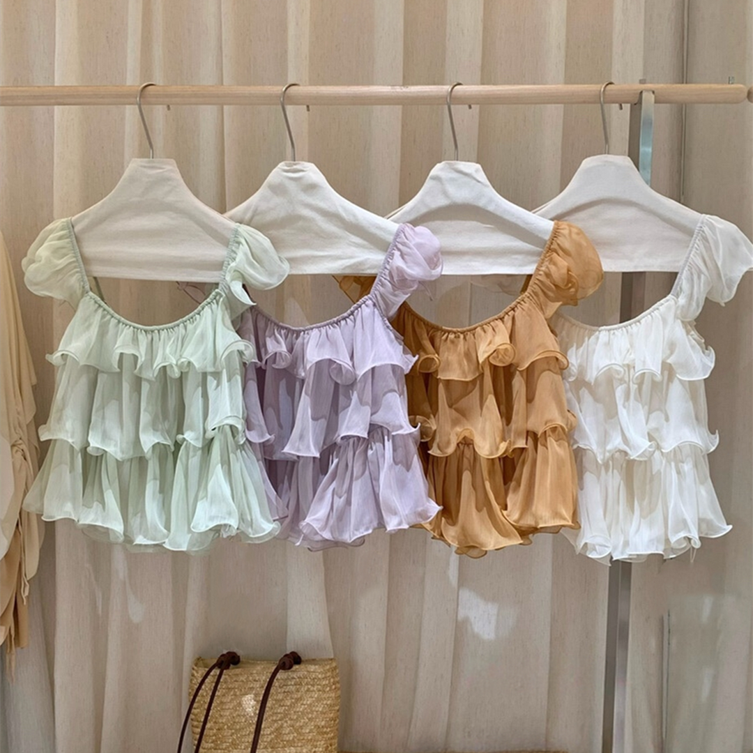 【tops】ティアードフリルブラウス   N3636