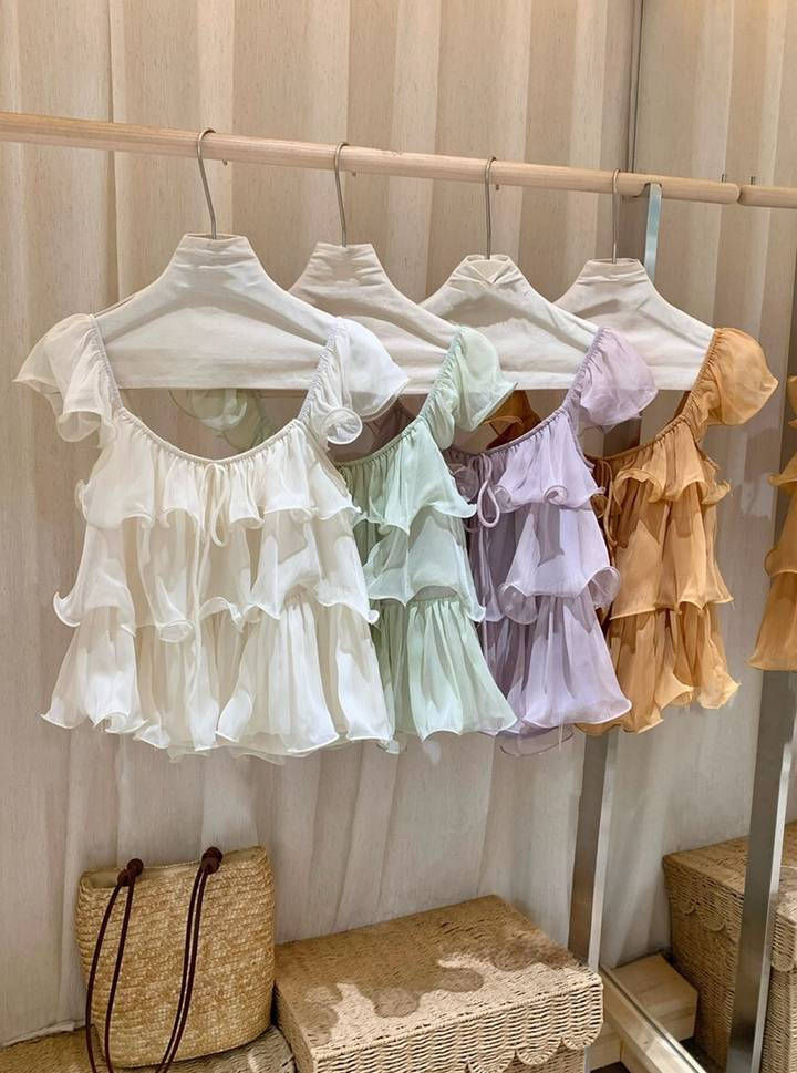 【tops】ティアードフリルブラウス   N3636