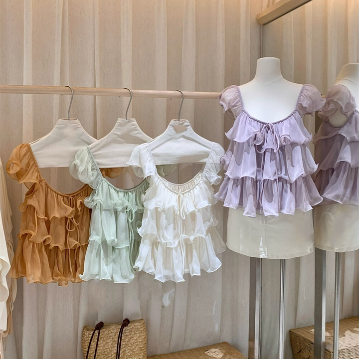 【tops】ティアードフリルブラウス   N3636