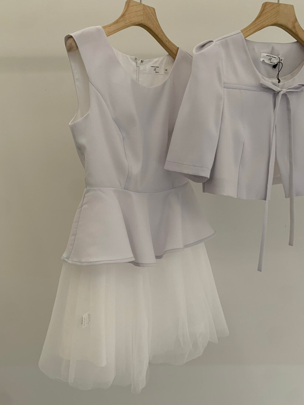 set】フロントリボンボレロ×チュールドッキングミニワンピースセット
