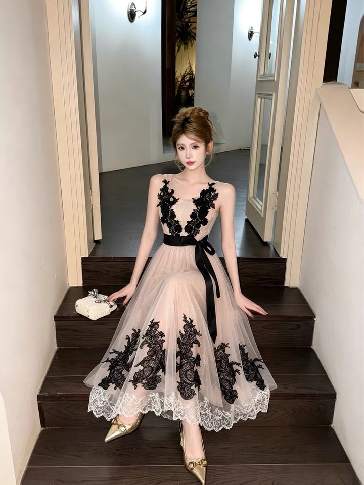 【dress】レースチュールロングワンピース＆ミニワンピース　N3638