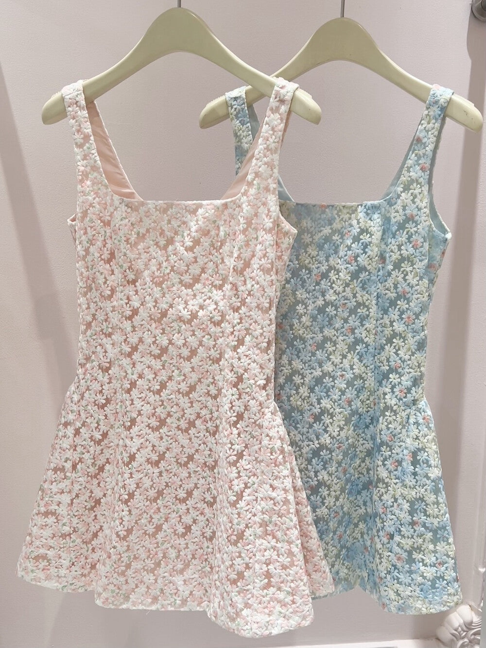 【dress】フラワーレースミニワンピース  K0572