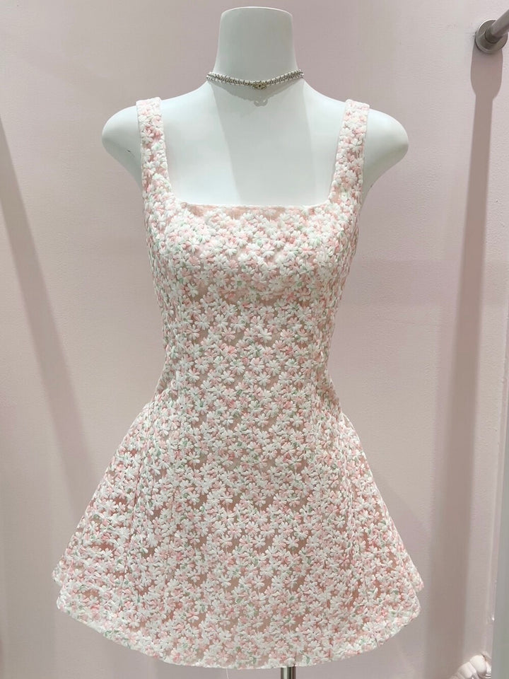 【dress】フラワーレースミニワンピース  K0572