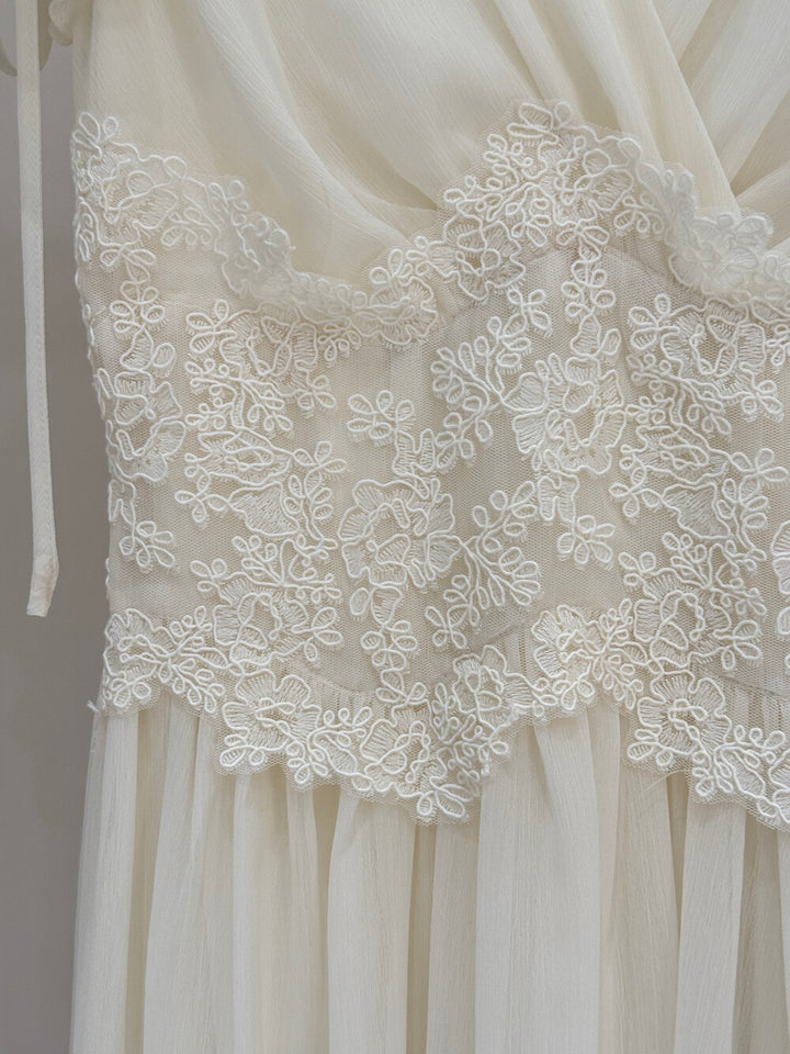 【dress】ウエストレースロングワンピース　K0585