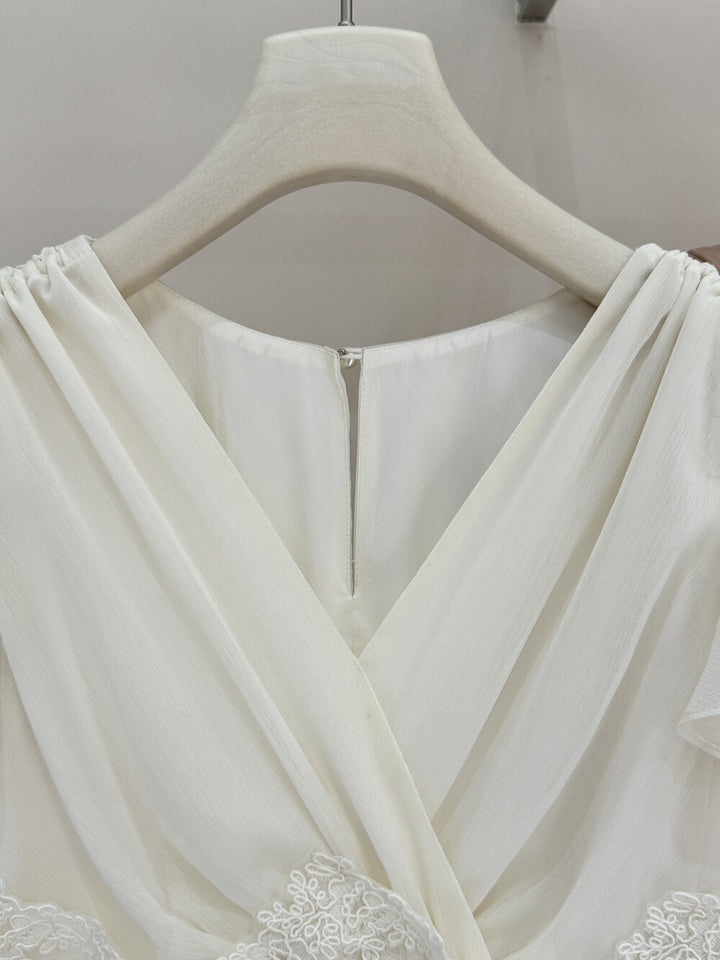 【dress】ウエストレースロングワンピース　K0585