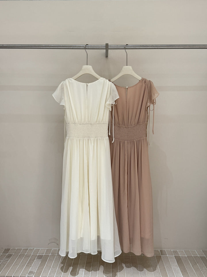 【dress】ウエストレースロングワンピース　K0585
