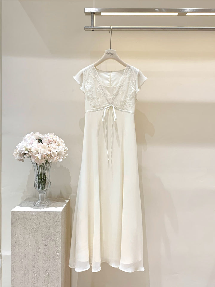 【dress】レースドッキングロングワンピース　N3651